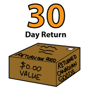 King Brand 30 day return policy shipping box