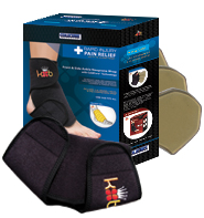 King Brand® ColdCure® Front/Side Ankle Wrap Product Box With Three Gel Packs and the Wrap Itself