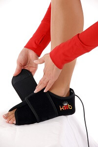 King Brand BFST Foot Wrap Being Tightened Adjustable Comfortable Secure Fit Quick Treatment