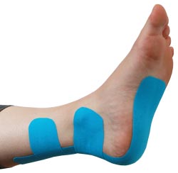 King Brand® Blue Support Tape Applied to a Foot