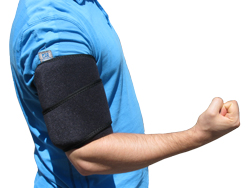 A Person Wearing a King Brand Leg ColdCure Wrap to Treat Upper Bicep Tendonitis