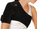 A Person Wearing the King Brand Side Shoulder ColdCure Wrap