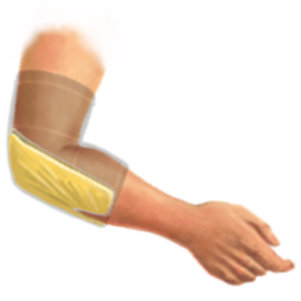 Drawing of a King Brand ColdCure® Wrap in Use on an Elbow