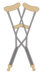 Plantar Fasciitis Crutches Treatment Diagram Illustration by King Brand