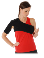 A Person Wearing the King Brand Side Shoulder Wrap to Accelerate Healing