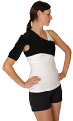 A Person Wearing the King Brand Side Shoulder ColdCure Wrap